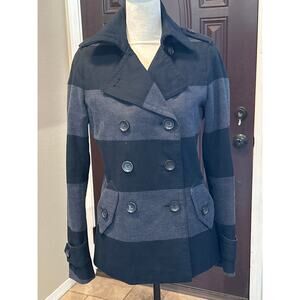 GAP Women's Big Striped Cotton Peacoat